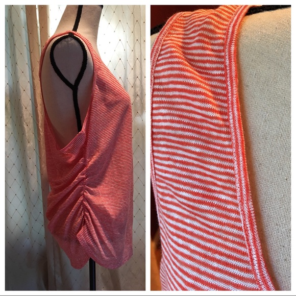 ANTHROPOLOGIE Linen Racer Tank by Bordeaux Red XL - Picture 3 of 3